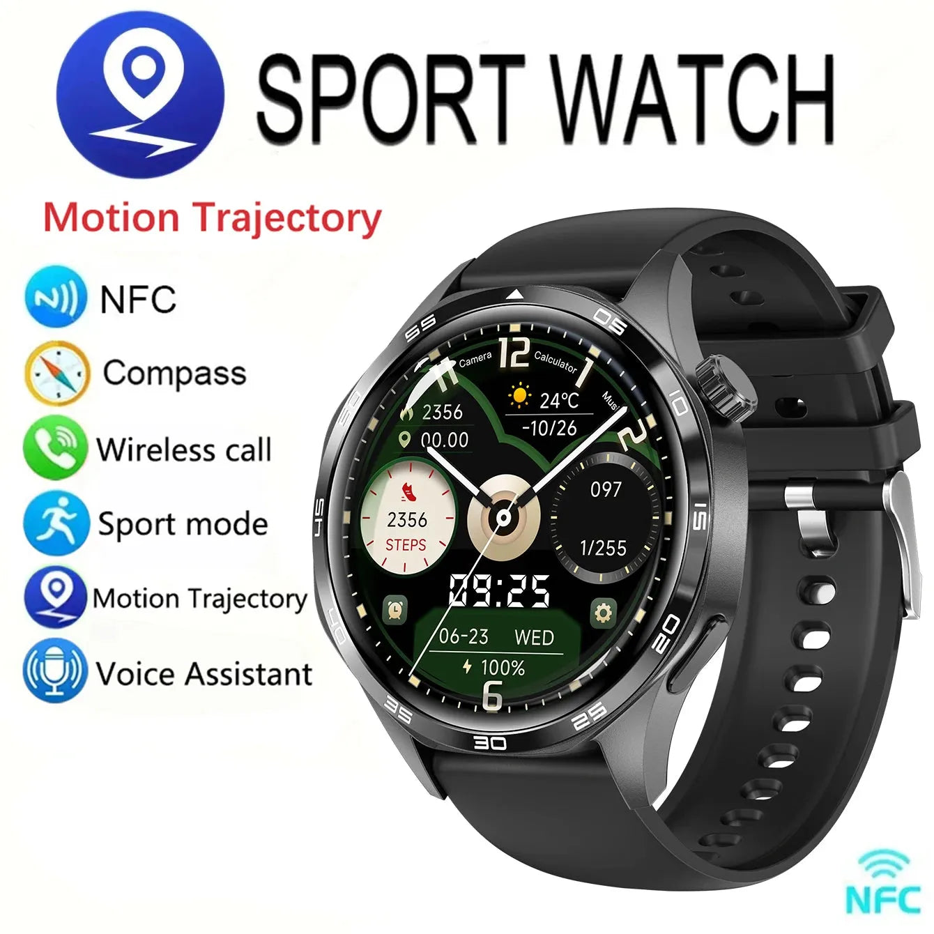 GT5 Pro Smartwatch with GPS Motion Tracking HD Display NFC