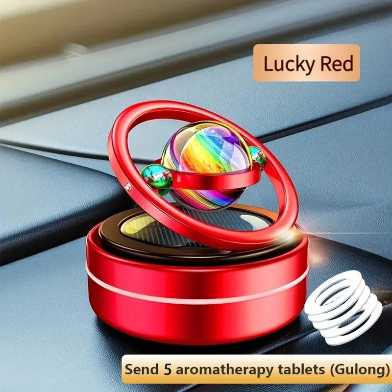 Solar Car Air Freshener with Rotating Aromatherapy Plus