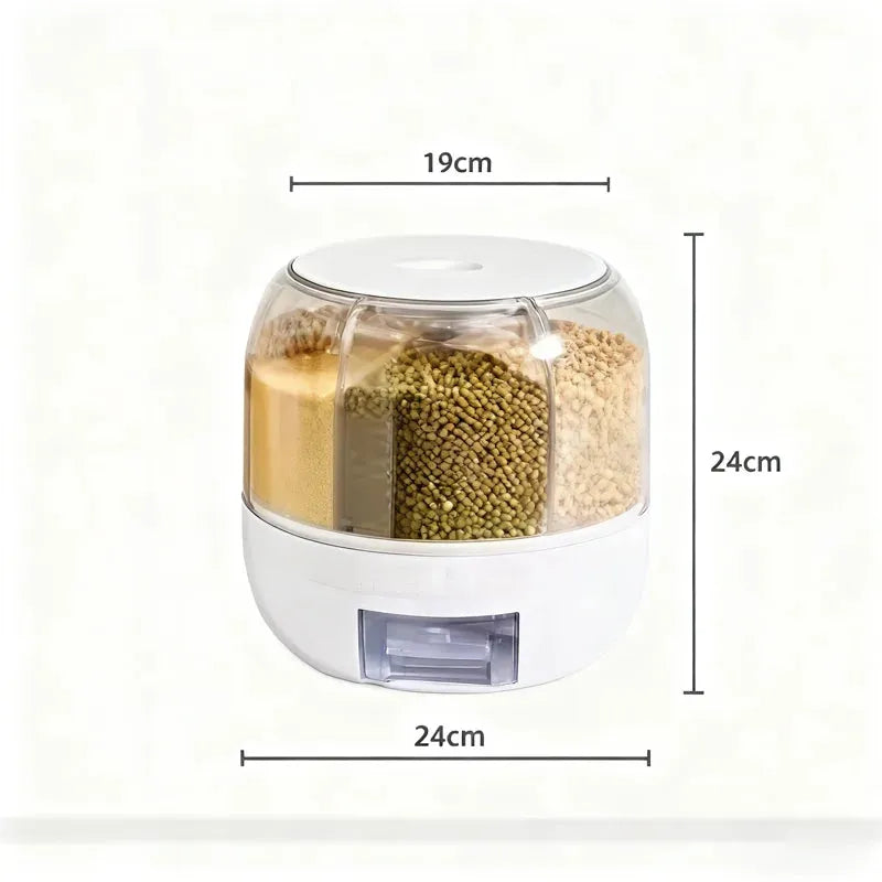 360° Rotating Rice Dispenser with Airtight Seal