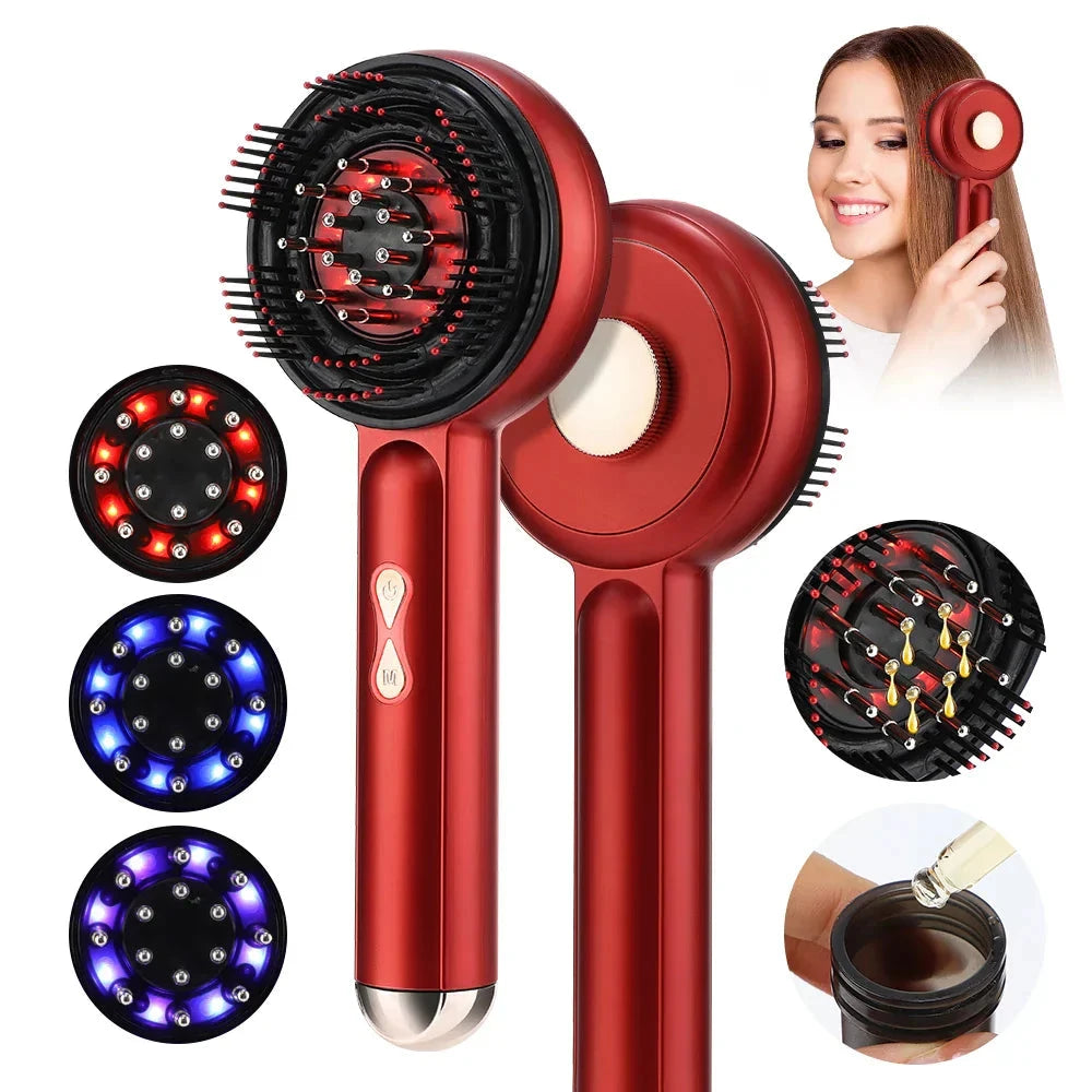 Electric Scalp Massager with LED Modes and Liquid Applicator
