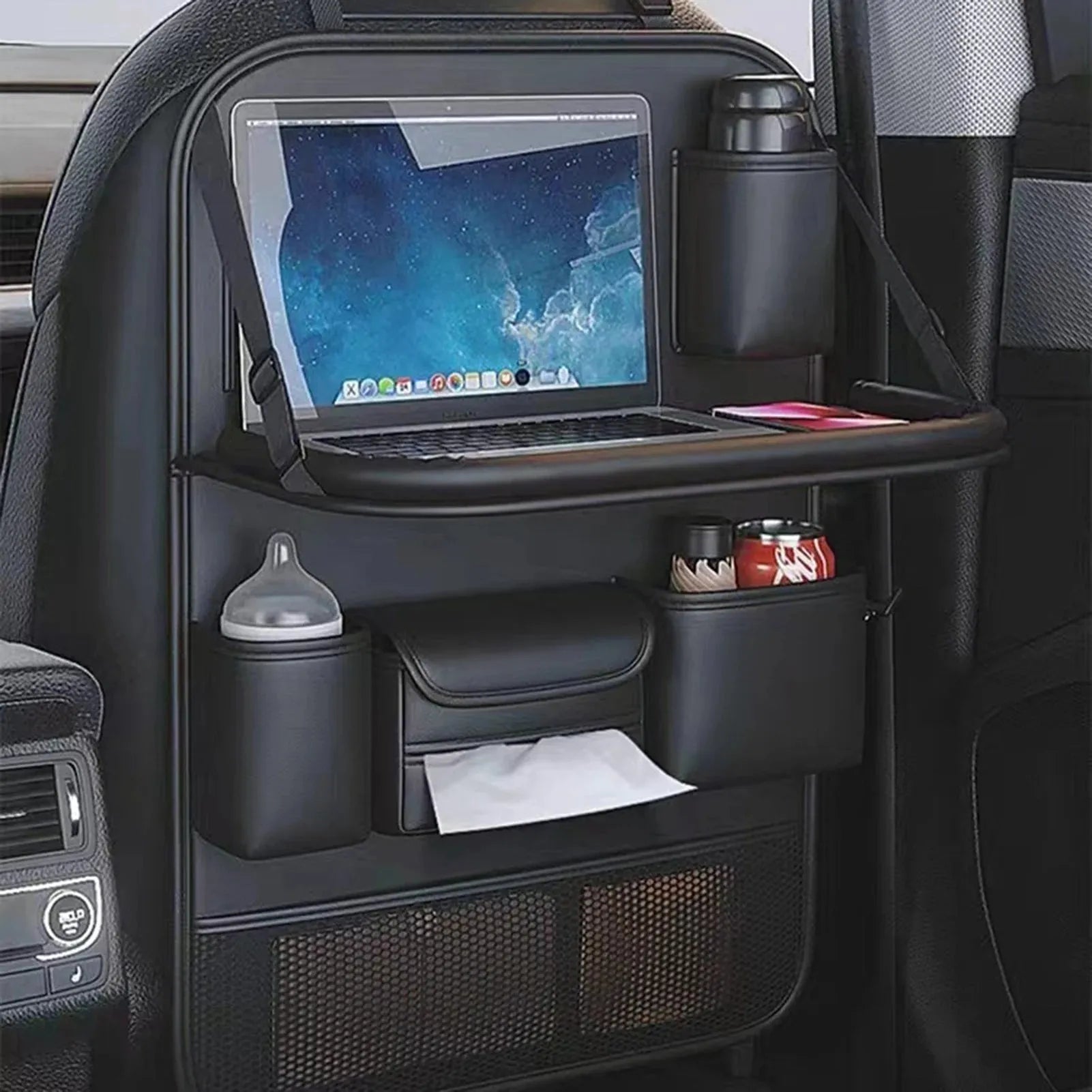 Folding Backseat Car Organizer with Multiple Pocket Storage