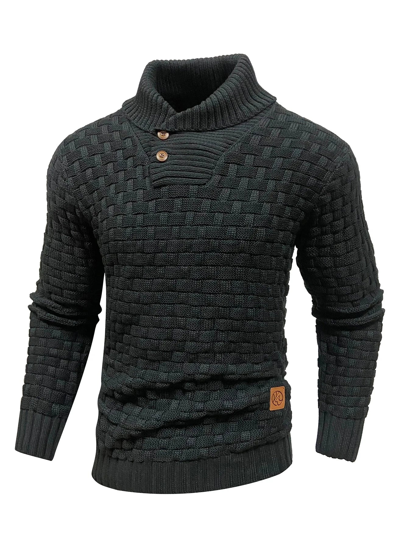 Men’s Knitted Sweater With Crew Neck And Ribbed Edges