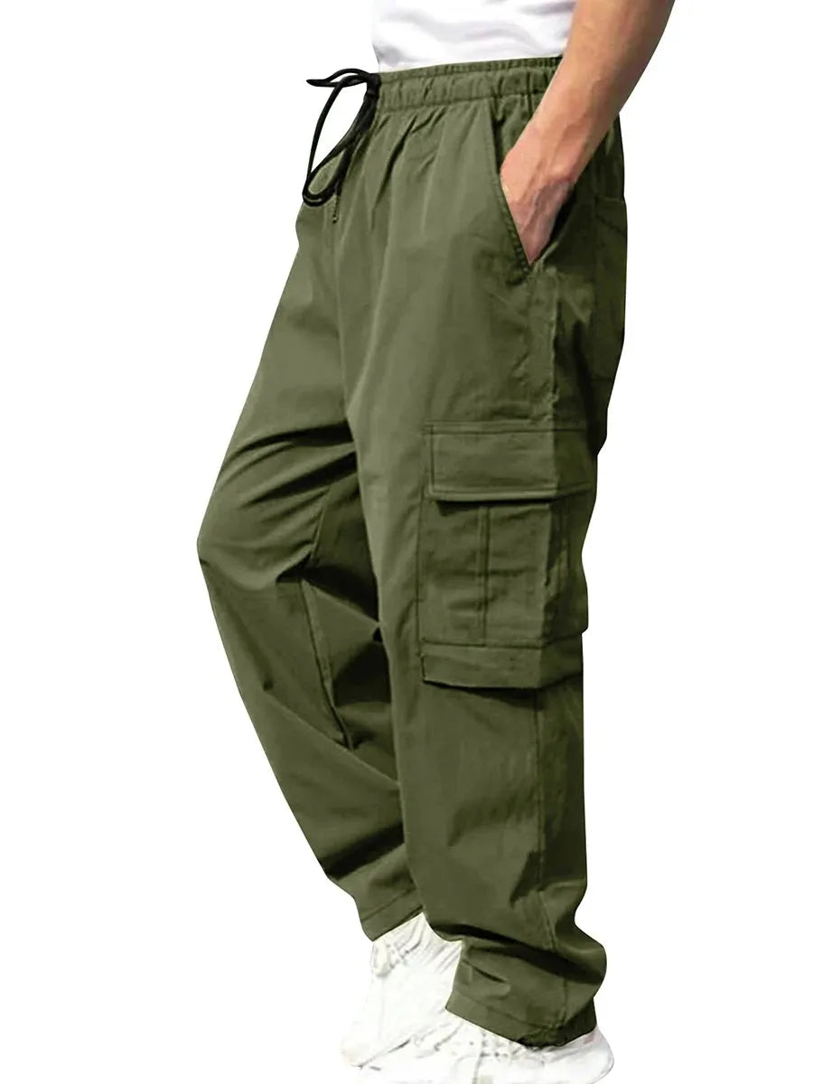 Men’s Cargo Pants Loose Fit With Drawstring And Pockets