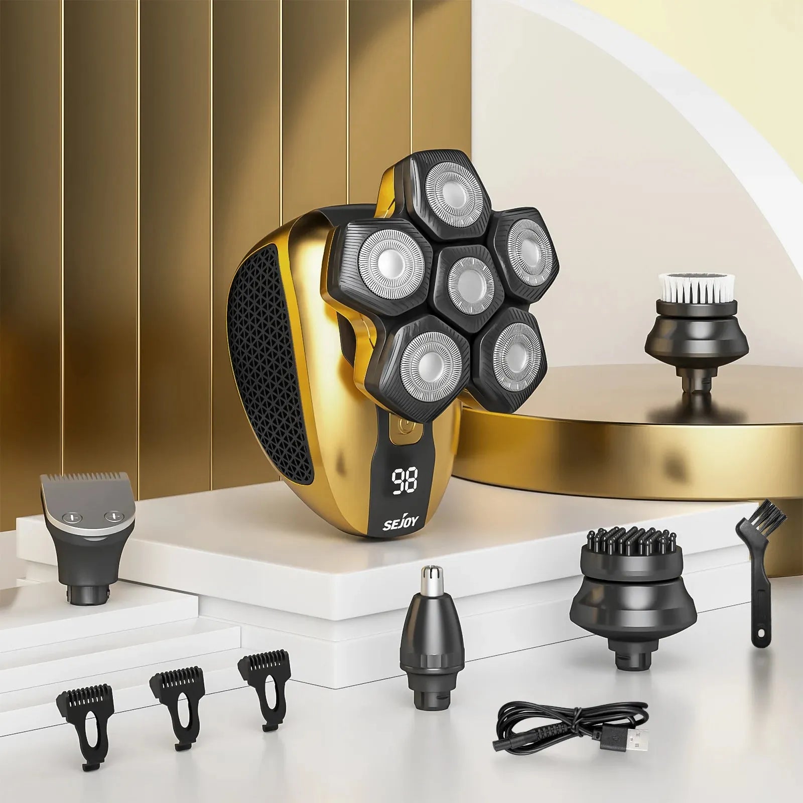 6D Floating Electric Razor for Men with Wet Dry Shaving