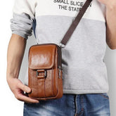 Leather Crossbody Bag for Men with Multiple Daily Pockets