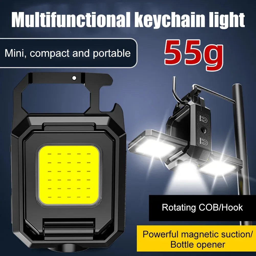 Compact Rechargeable Flashlight with 1000LM COB LED Design