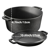 Cast Iron Skillet Set 3 Piece with Pre Seasoned Heavy Build