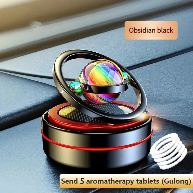 Solar Car Air Freshener with Rotating Aromatherapy Plus