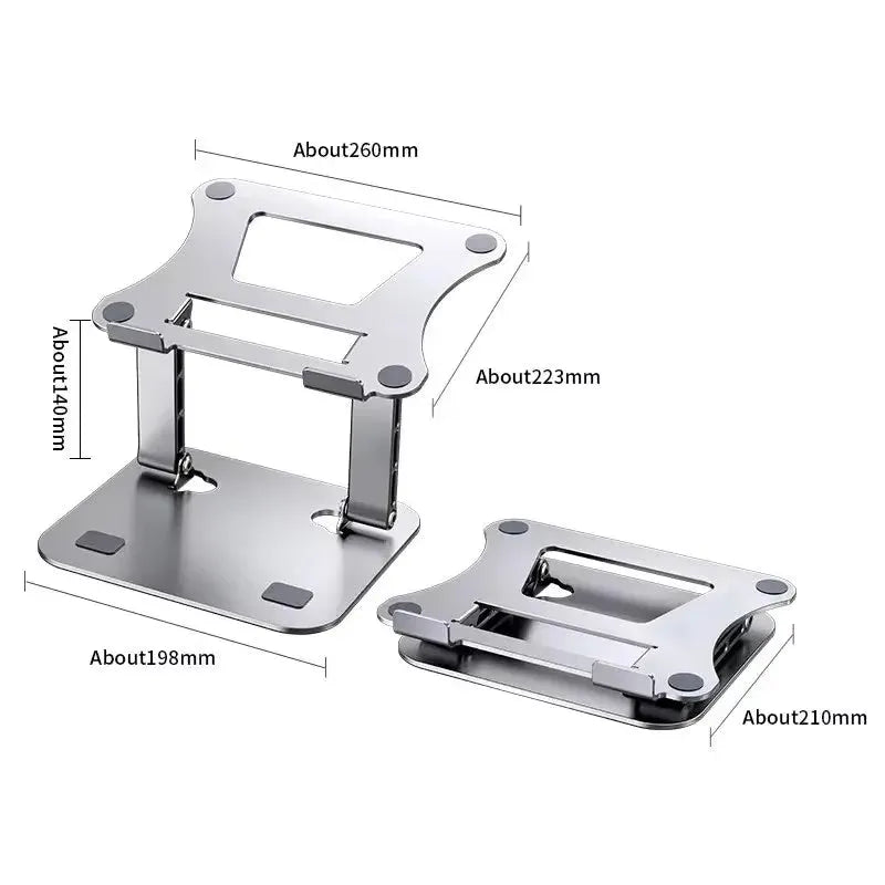 Adjustable Aluminum Laptop Stand with Folding Cooling Design