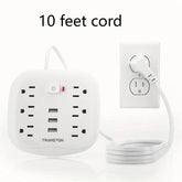 Power Strip Surge Protector With USB Ports And 10ft Cord