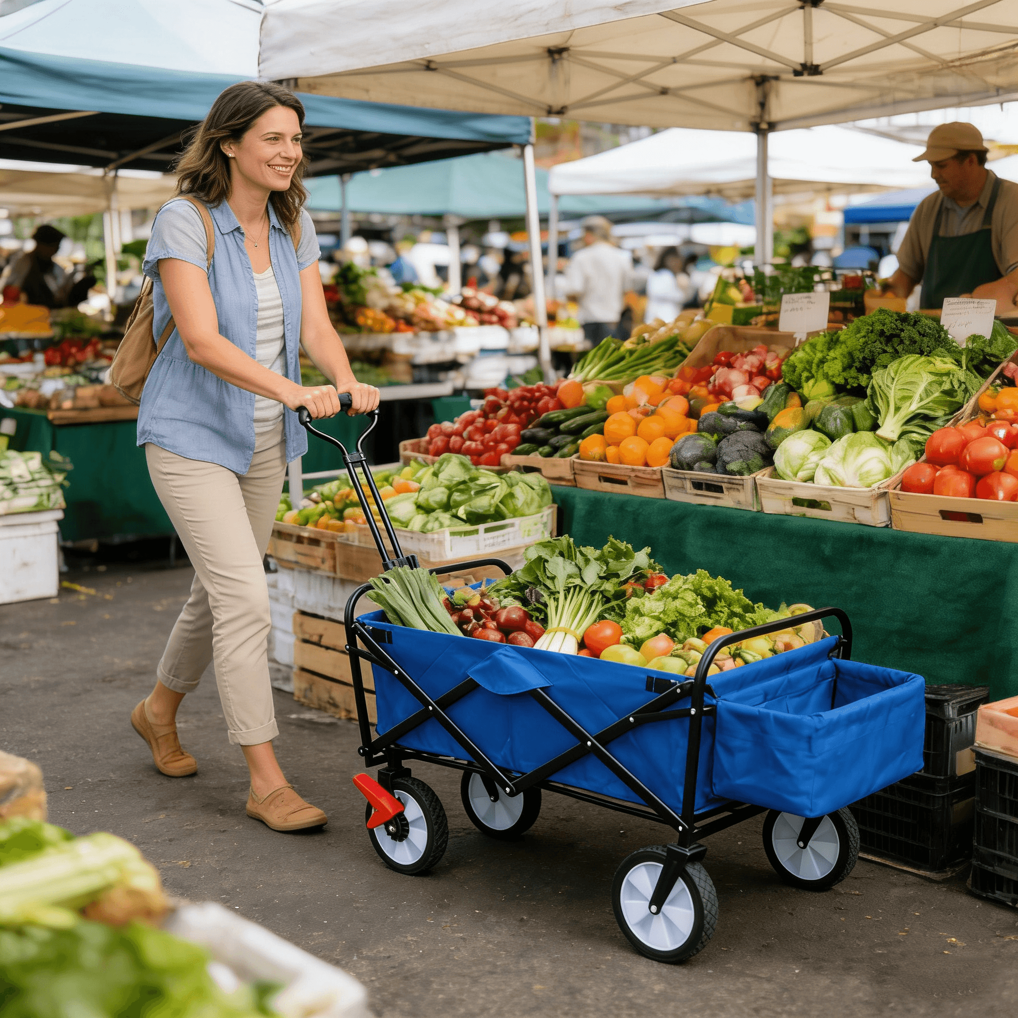 Foldable Garden Beach Folding Utility Cart Wagon