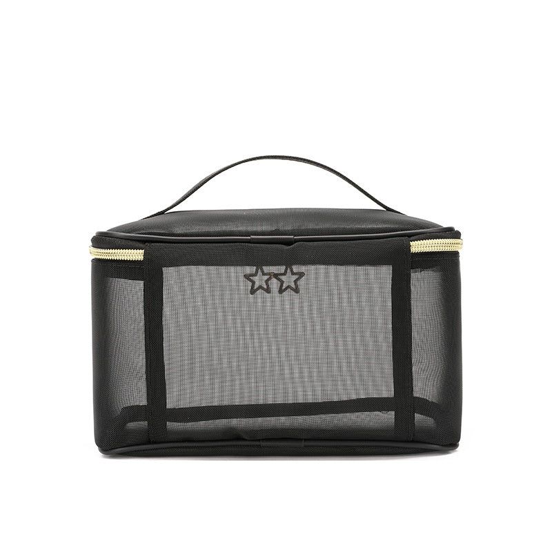 Hanging Makeup Cosmetic Bag Set Black Floral Design