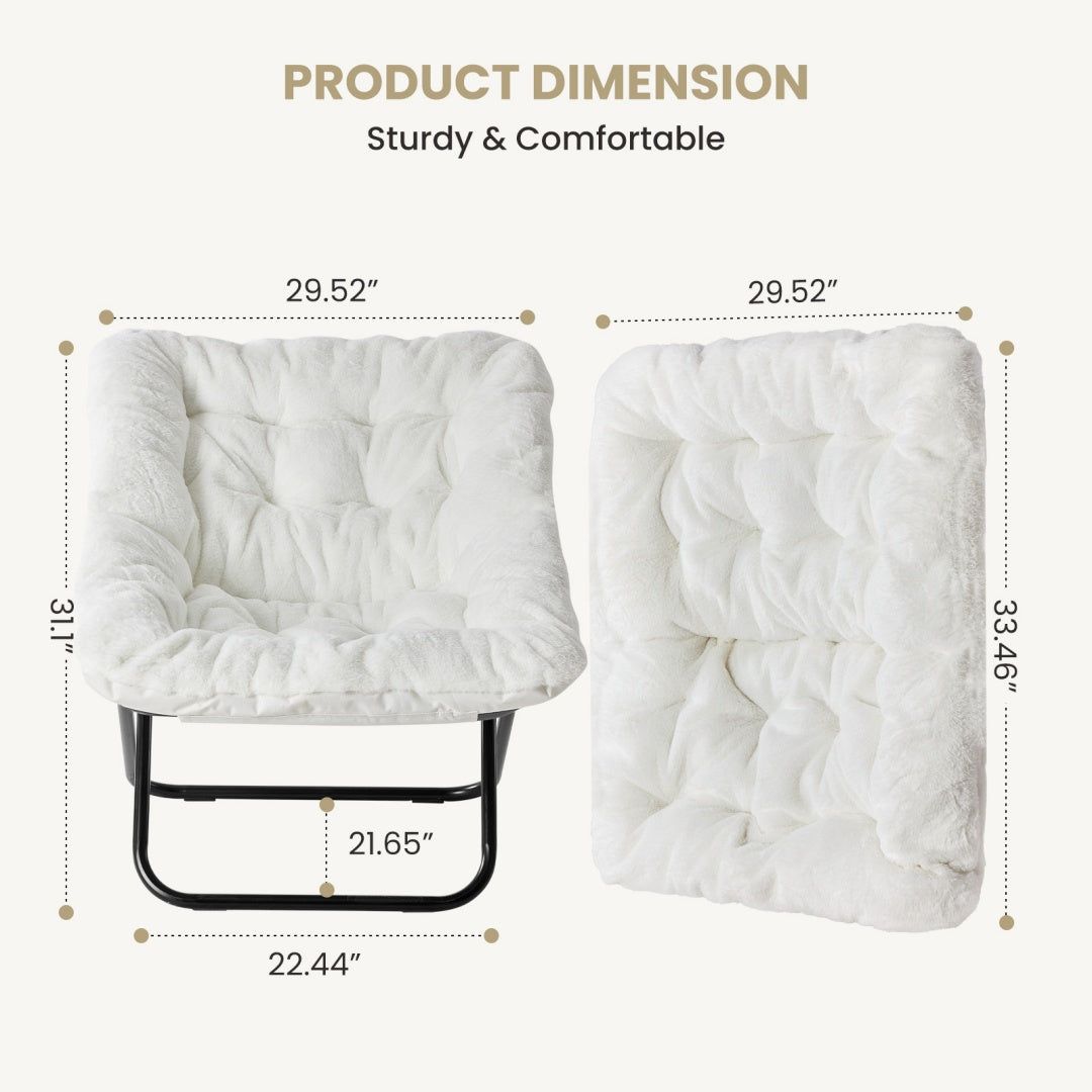 Faux Fur Folding Chair Large Lounge