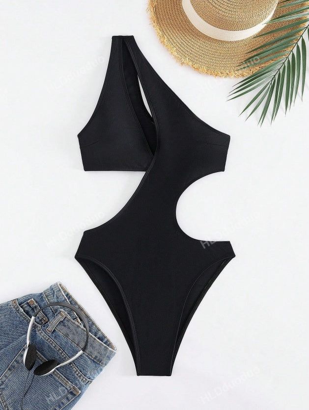 Bikini Set for Women Solid Color Stretch Knit Swimwear