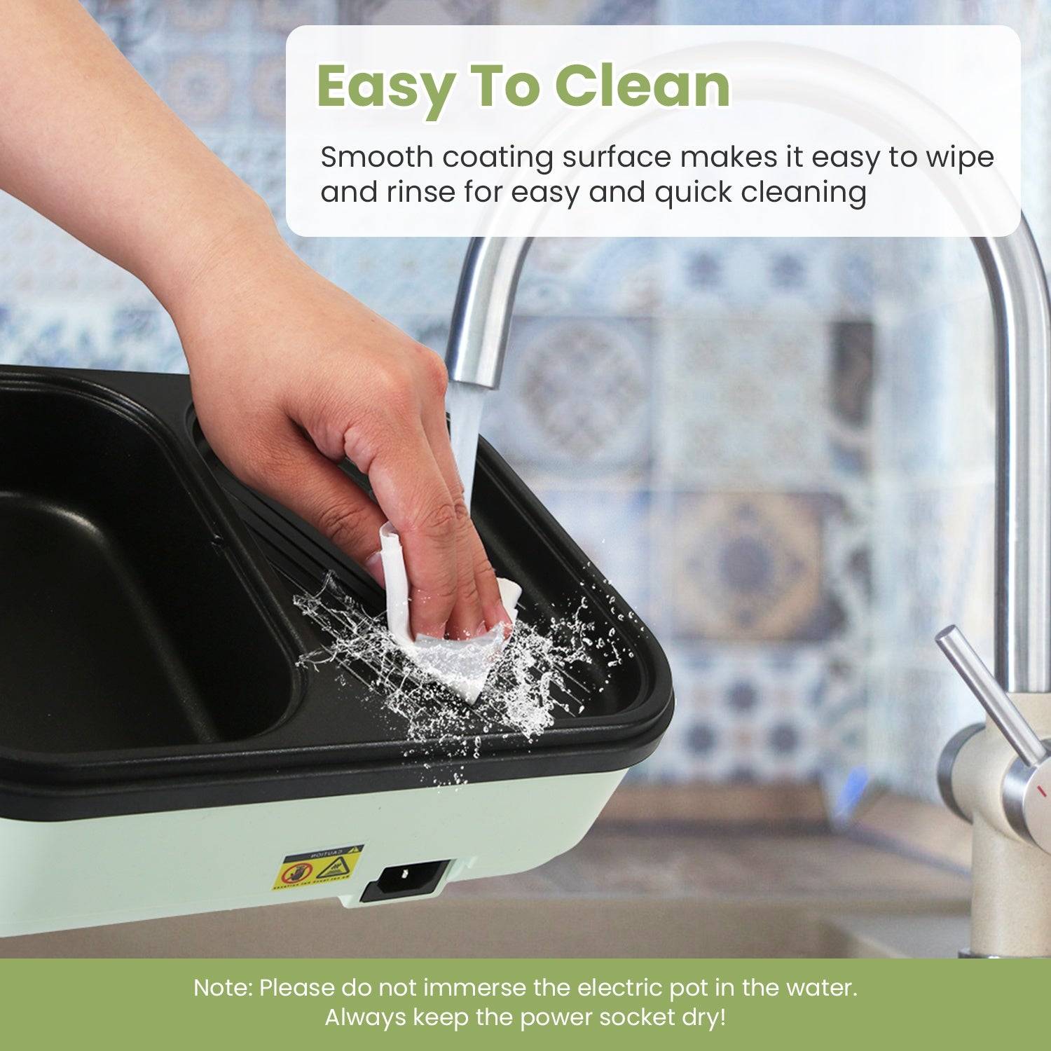 2-in-1 Electric Grill and Hot Pot 1300W for 1–2 People