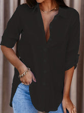 Plus Size Button Down Shirt Lapel Collar