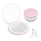 Travel Makeup Mirror with LED Light and Magnification