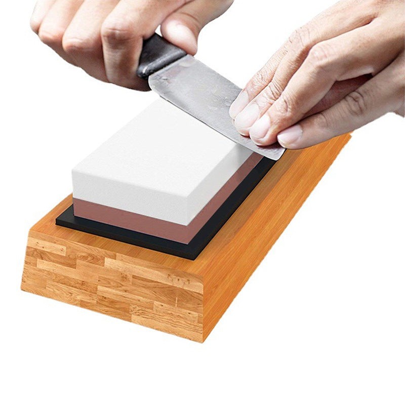 Kitchen Whetstone Set 3000/8000 Grit White Corundum Sharpening Stone with Bamboo Base and Accessories