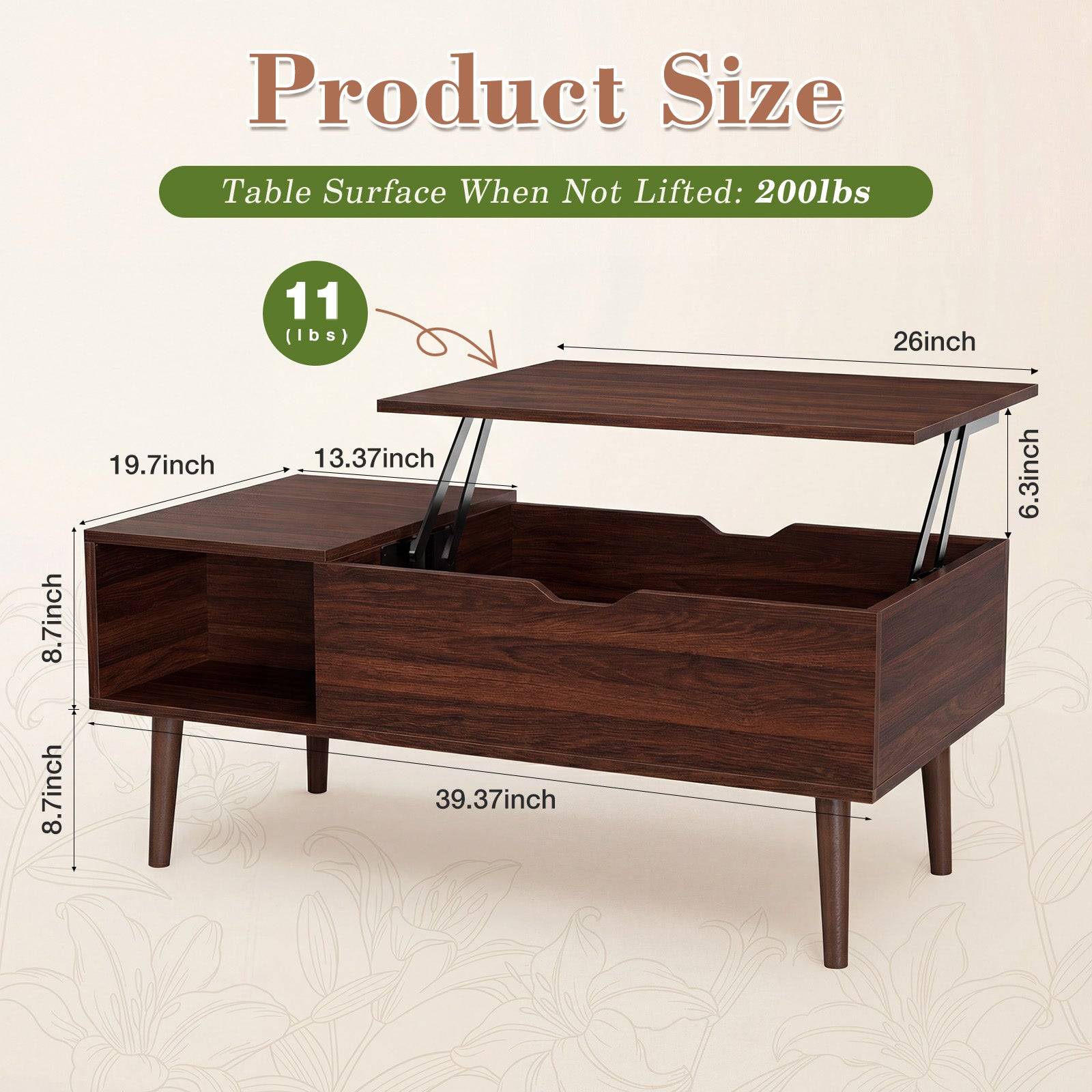 Lift Top Coffee Table With Storage And Shelves Design