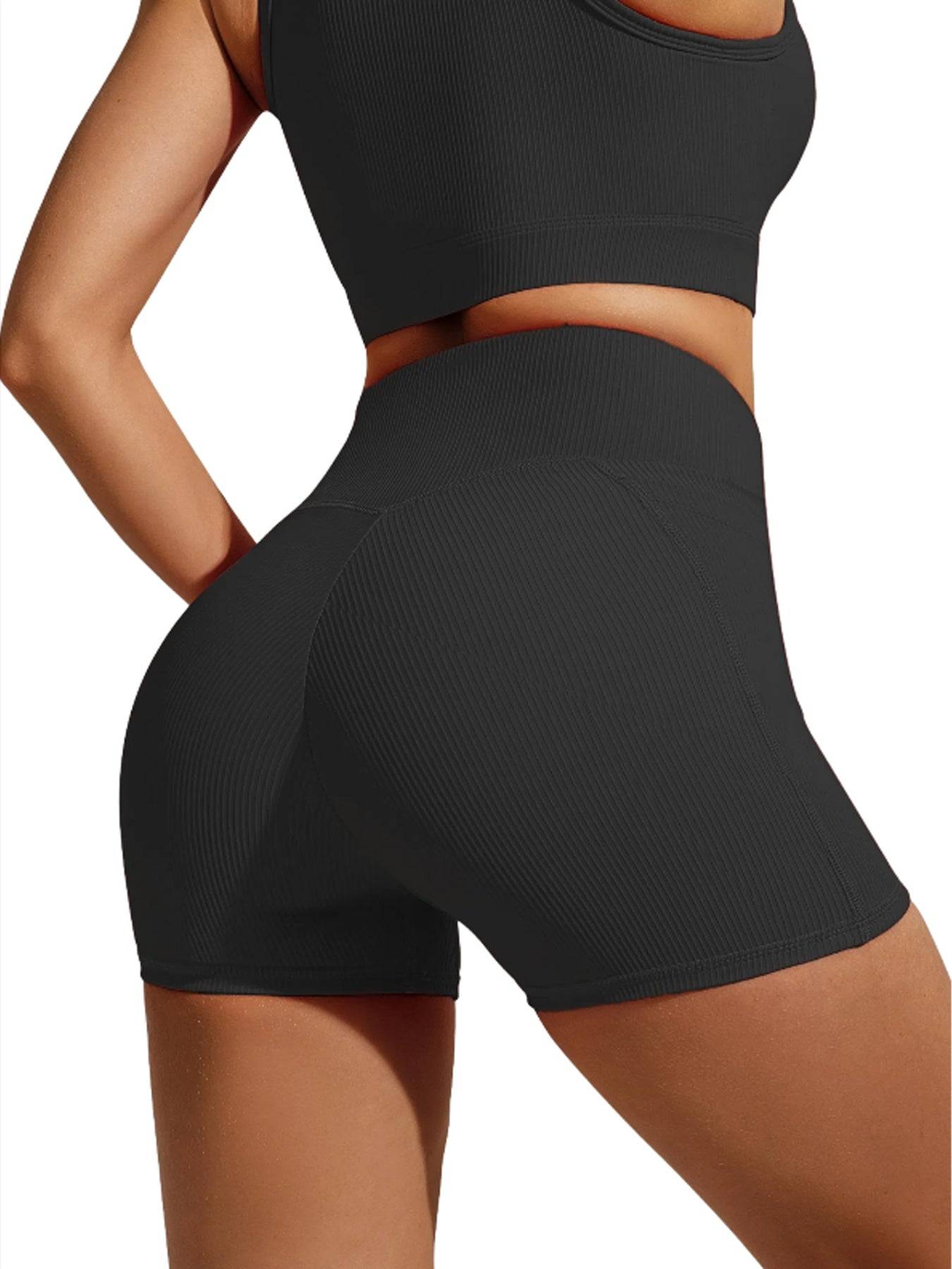 High Waisted Yoga Shorts Breathable Gym Running Fit