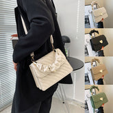 Womens PU Leather Tote Bag with Chain Strap and Love Metal