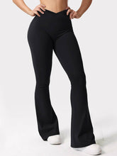 Womens V Waist Flare Leggins with Contouring Stretch Fit