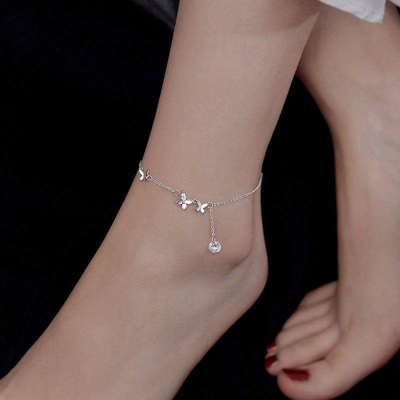 Butterfly Anklet Chain with Subtle Shine