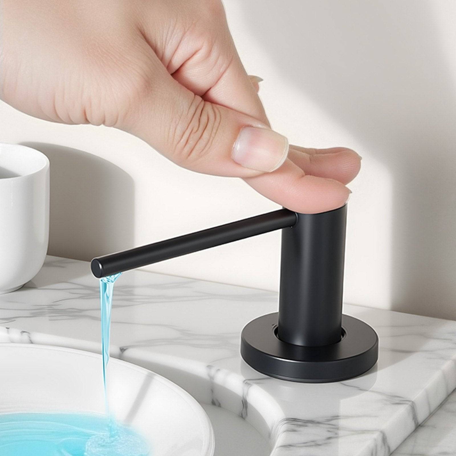 Stainless Steel Soap Dispenser with 17oz Refillable Bottle