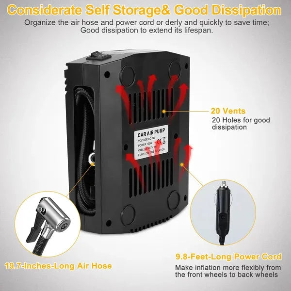 12V Tire Inflator 150PSI Digital Air Compressor