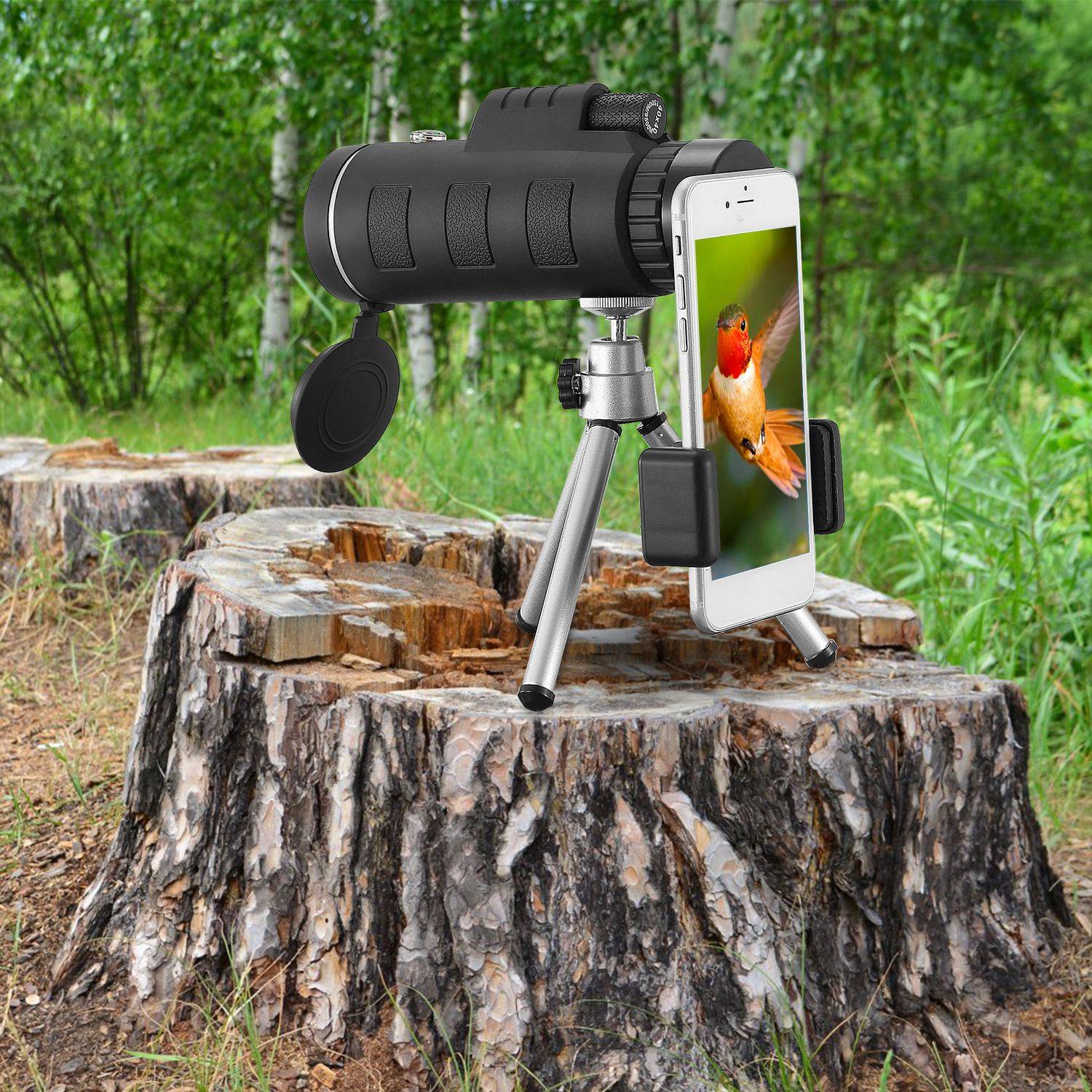 40x40 Monocular Telescope With Tripod And Phone Mount