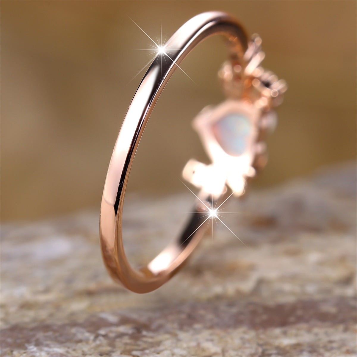 Women Adjustable Three Claw Moon Love Ring