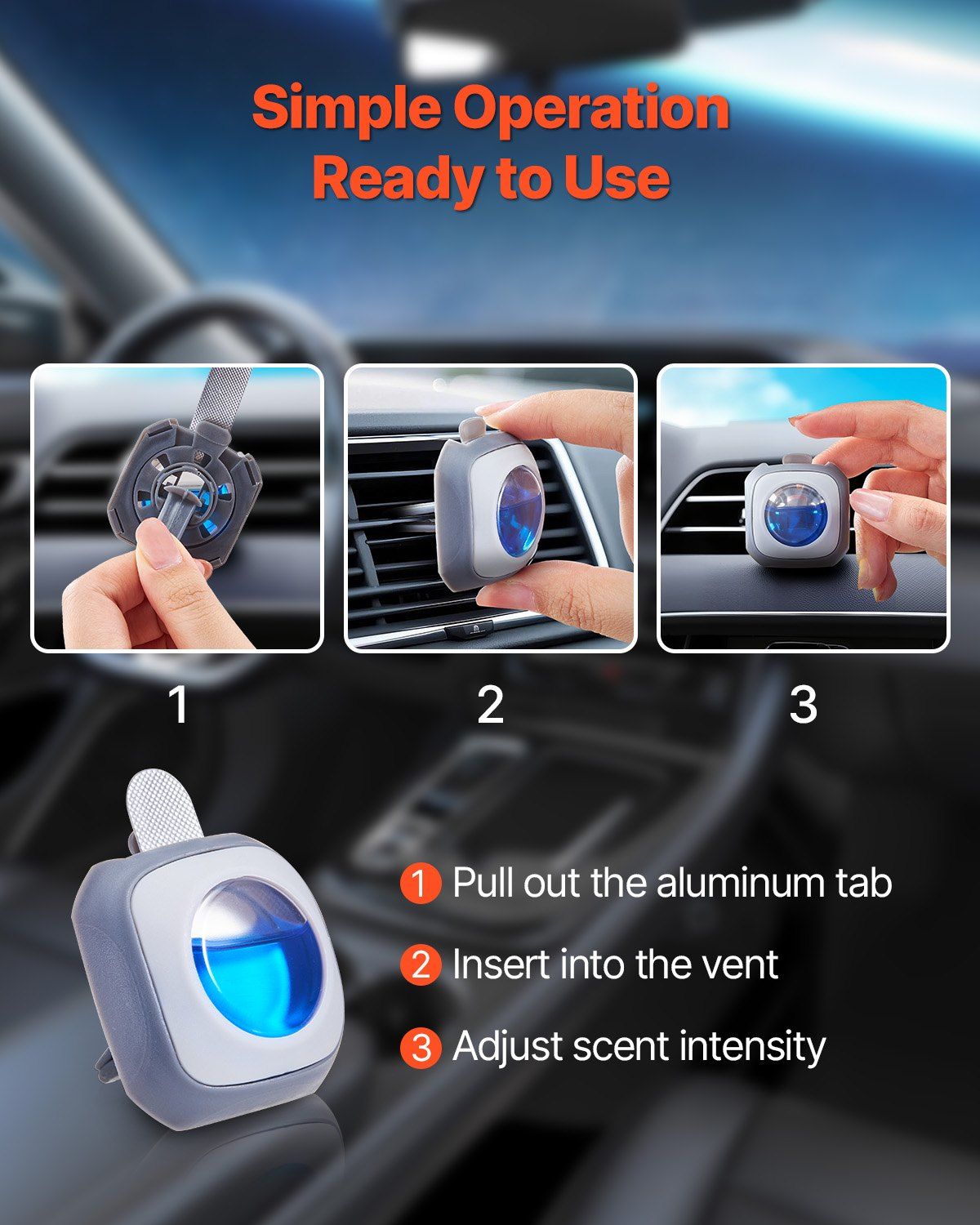 Car Air Freshener Vent Clip 6 Pack With Lasting Scent