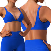 Womenās Deep V Neck Sports Bra for Low Impact Training