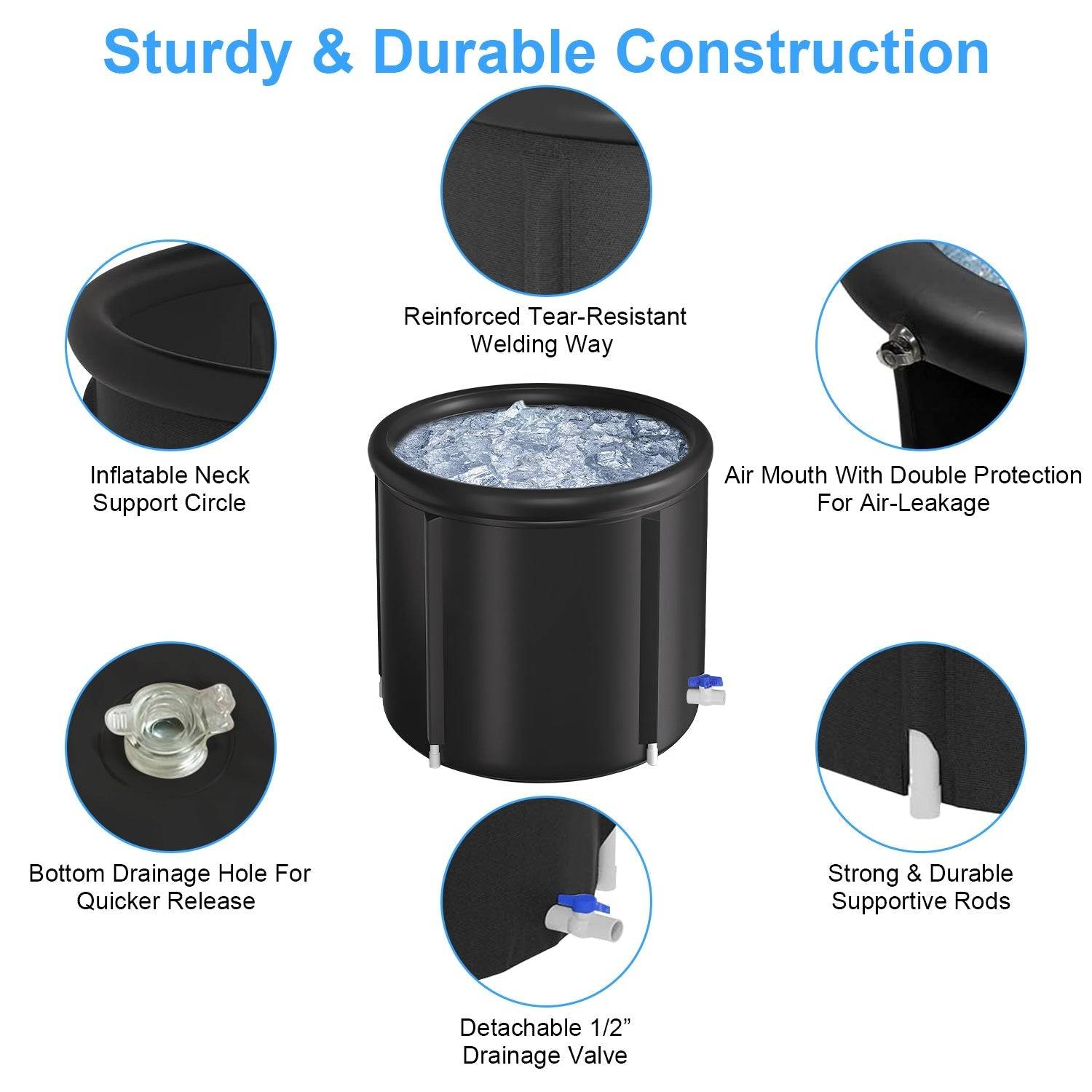 Cold Plunge Tub for Recovery with 97G Capacity and Cover