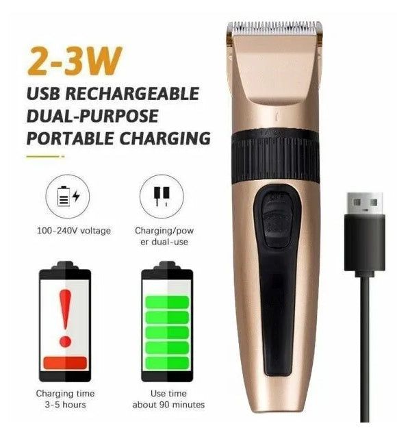Hair Clippers Cordless Ceramic Blade USB Rechargeable