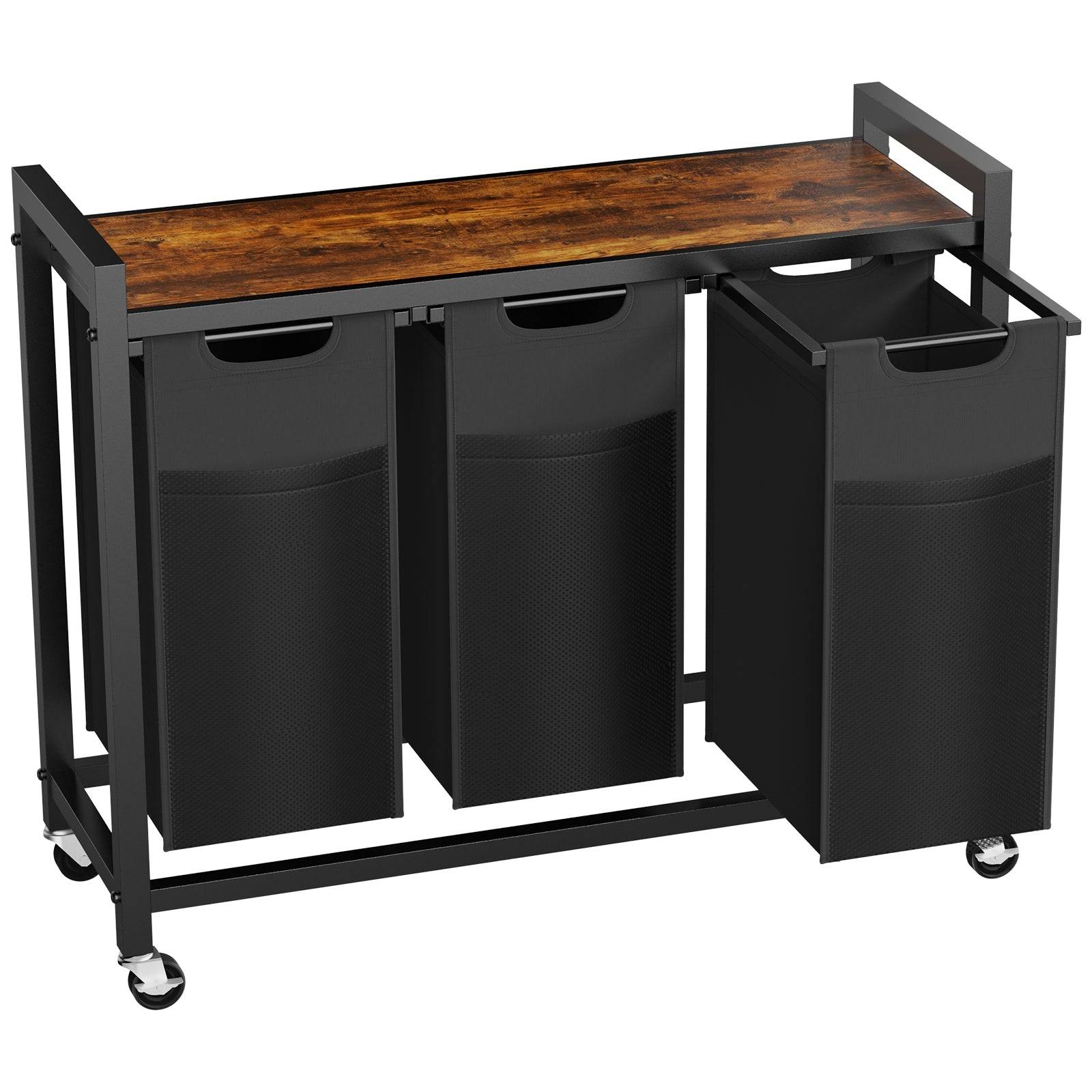 Laundry Basket with Removable Bags and Storage Shelf