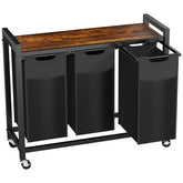 Laundry Basket with Removable Bags and Storage Shelf