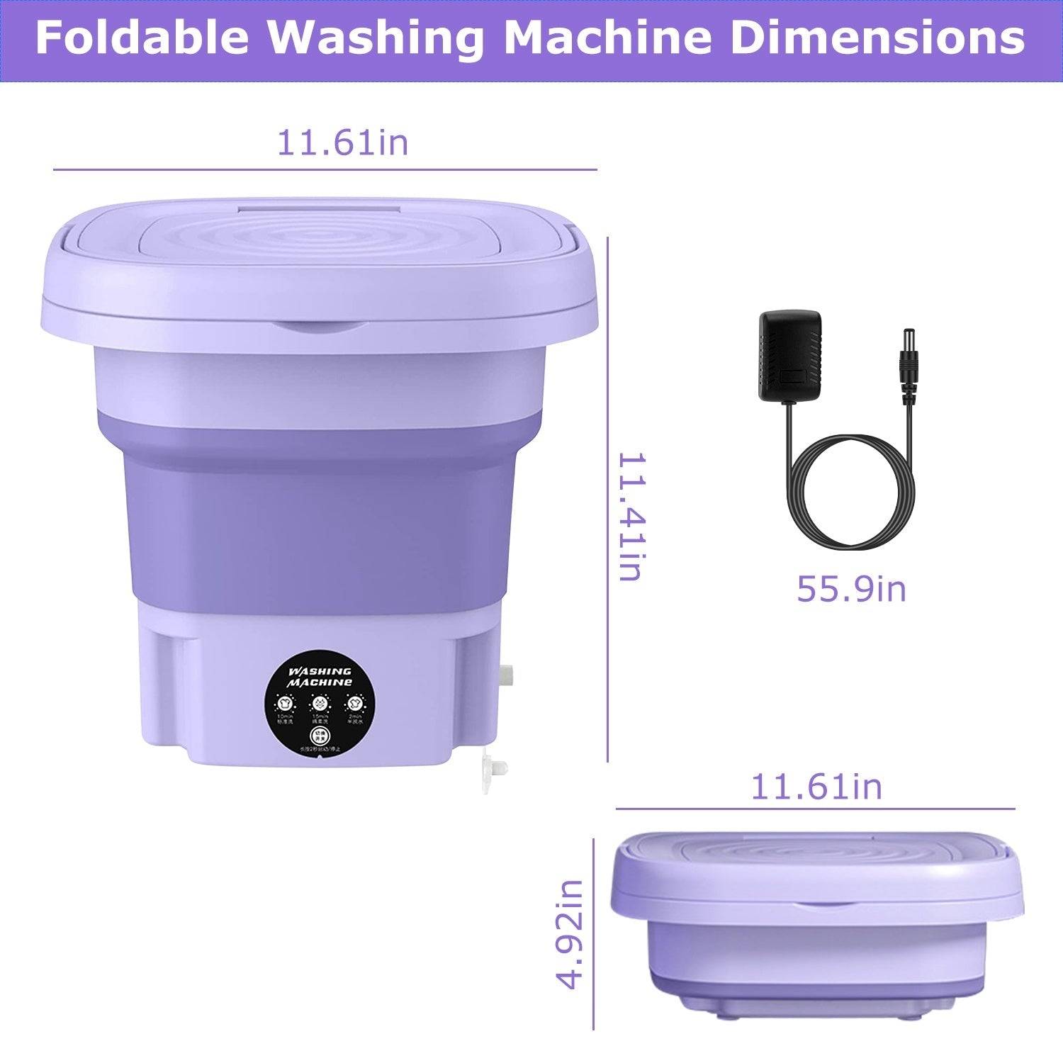 Foldable Portable Washing Machine with 3 Modes 8L Capacity