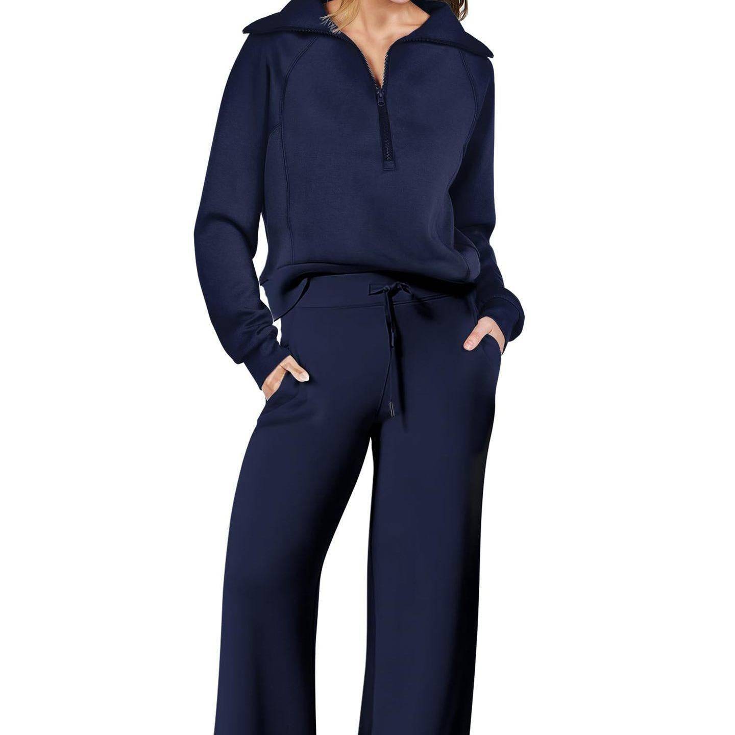 Sweat Suits Women Zip Up Hoodie Set Fall Casual Wear