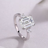 Rings Octagonal Moissanite S925 Silver Luxury Wedding Band