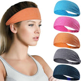 Unisex Sports Headbands 5 Pack Fitness Sweatbands