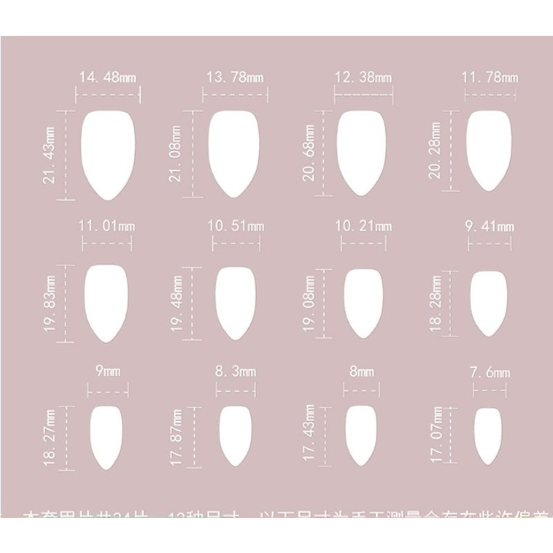 Minimalist Press On Nails 24PCS with Circular Design