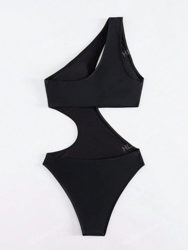 Bikini Set for Women Solid Color Stretch Knit Swimwear