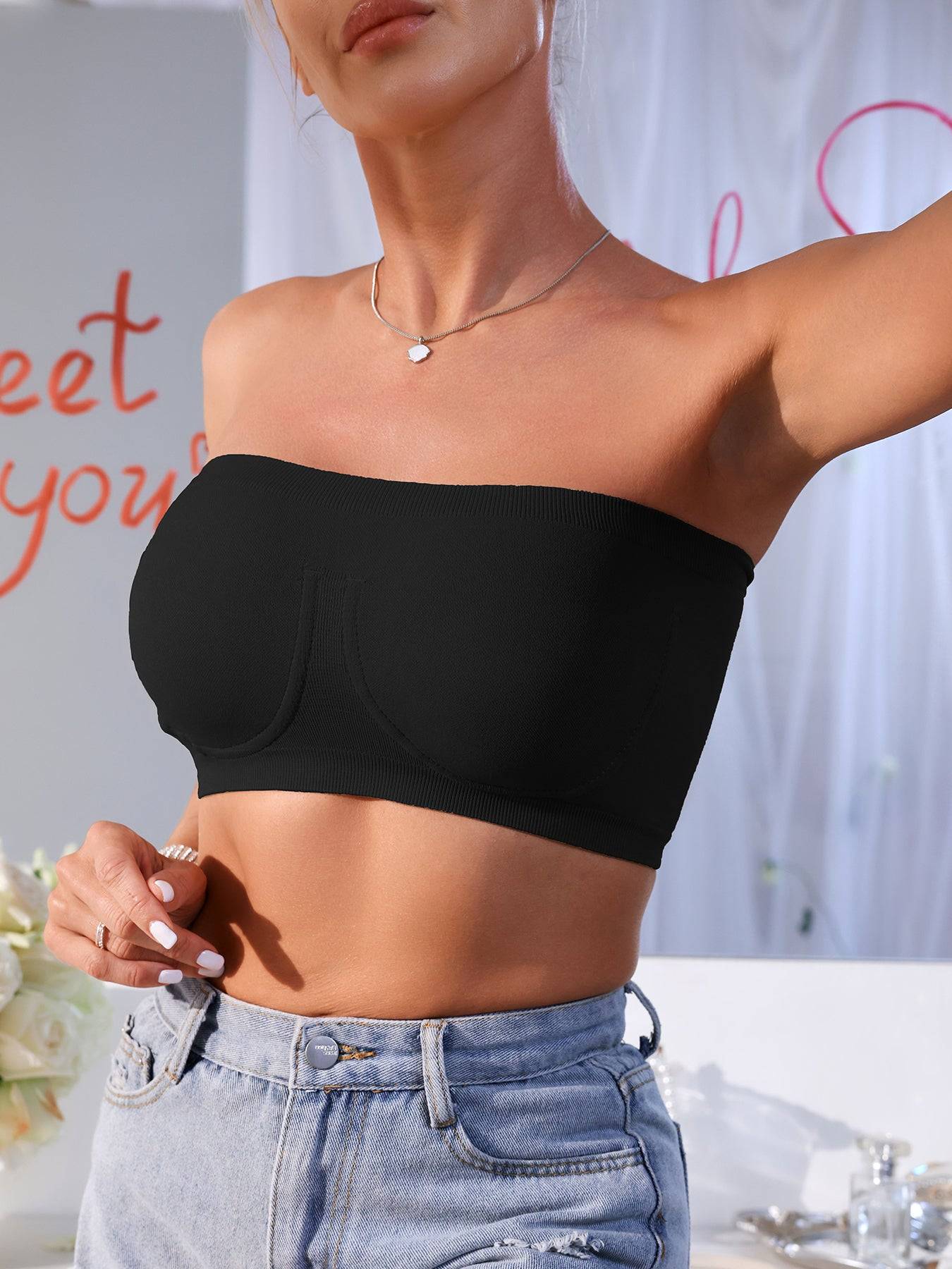 3PCS Strapless Seamless Bandeau Bras Set