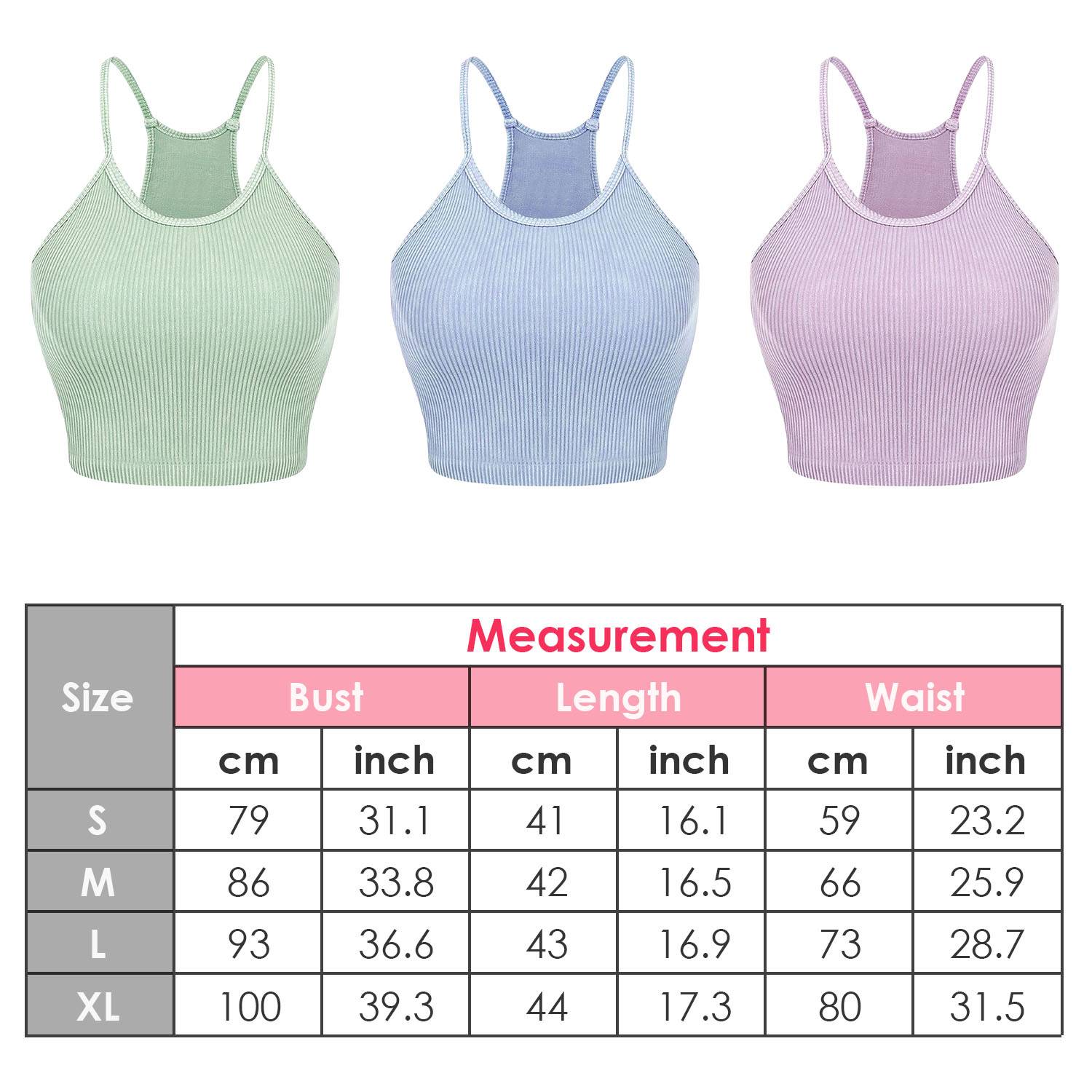 Women Ribbed Crop Tops 3 Pack Stretch Tank Set