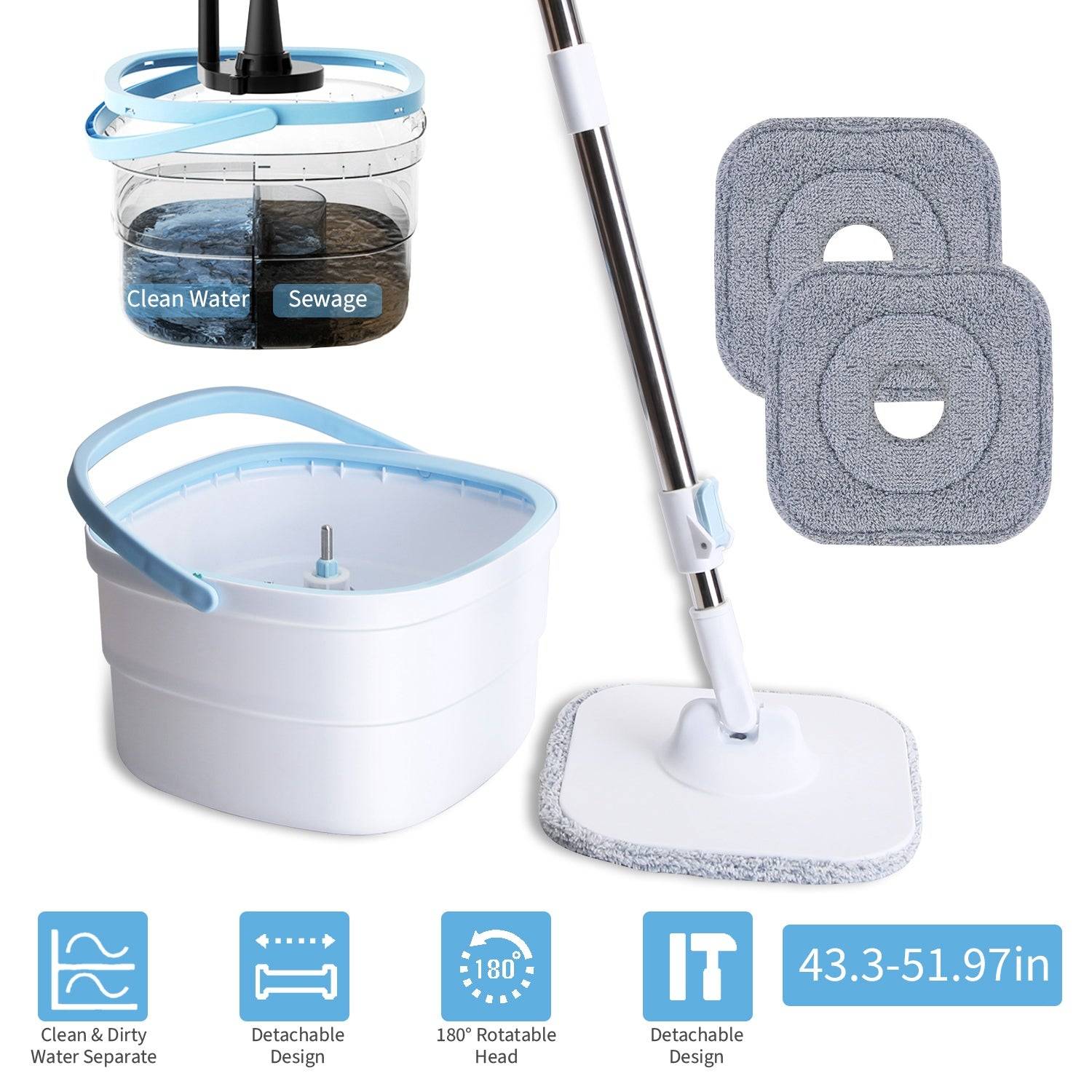 Spin Mop and Bucket Set for Effective Floor Cleaning
