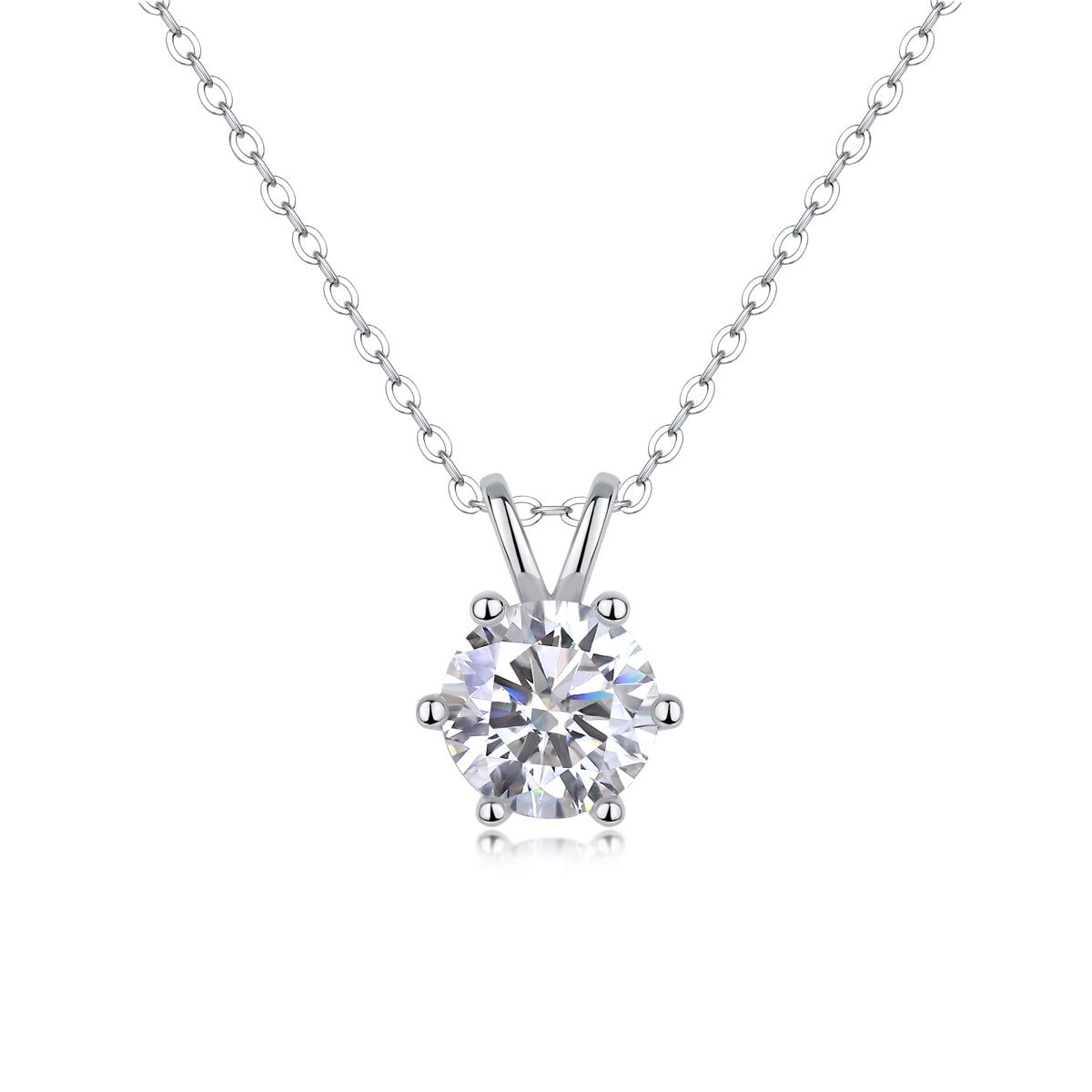 2 Carat Moissanite Necklace in S925 Sterling Silver