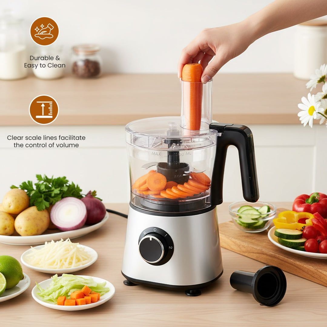 300W Food Processor with Blender and Dough Tool
