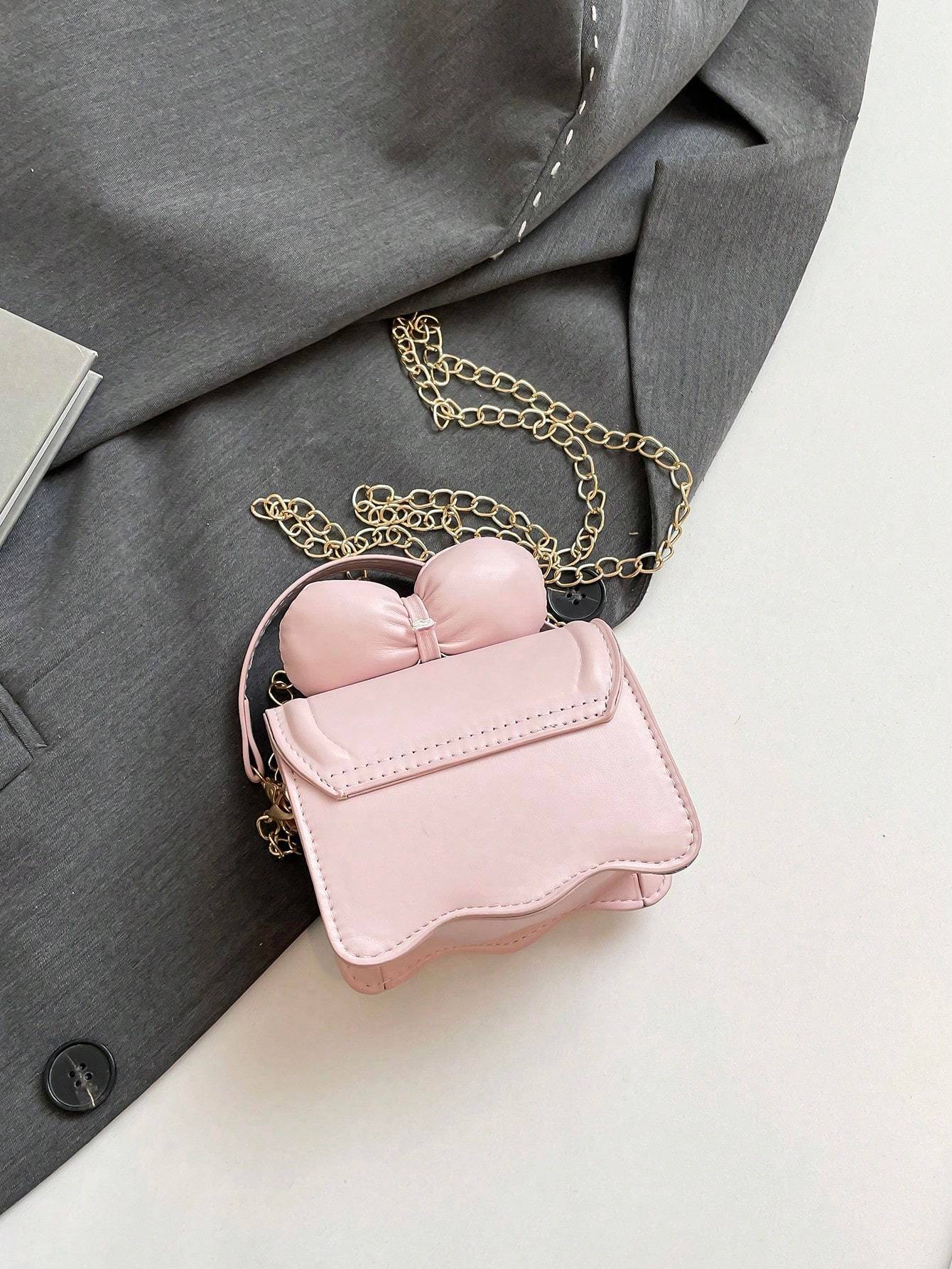 Mini Bag for Girls Bow Chain Crossbody Shoulder Purse