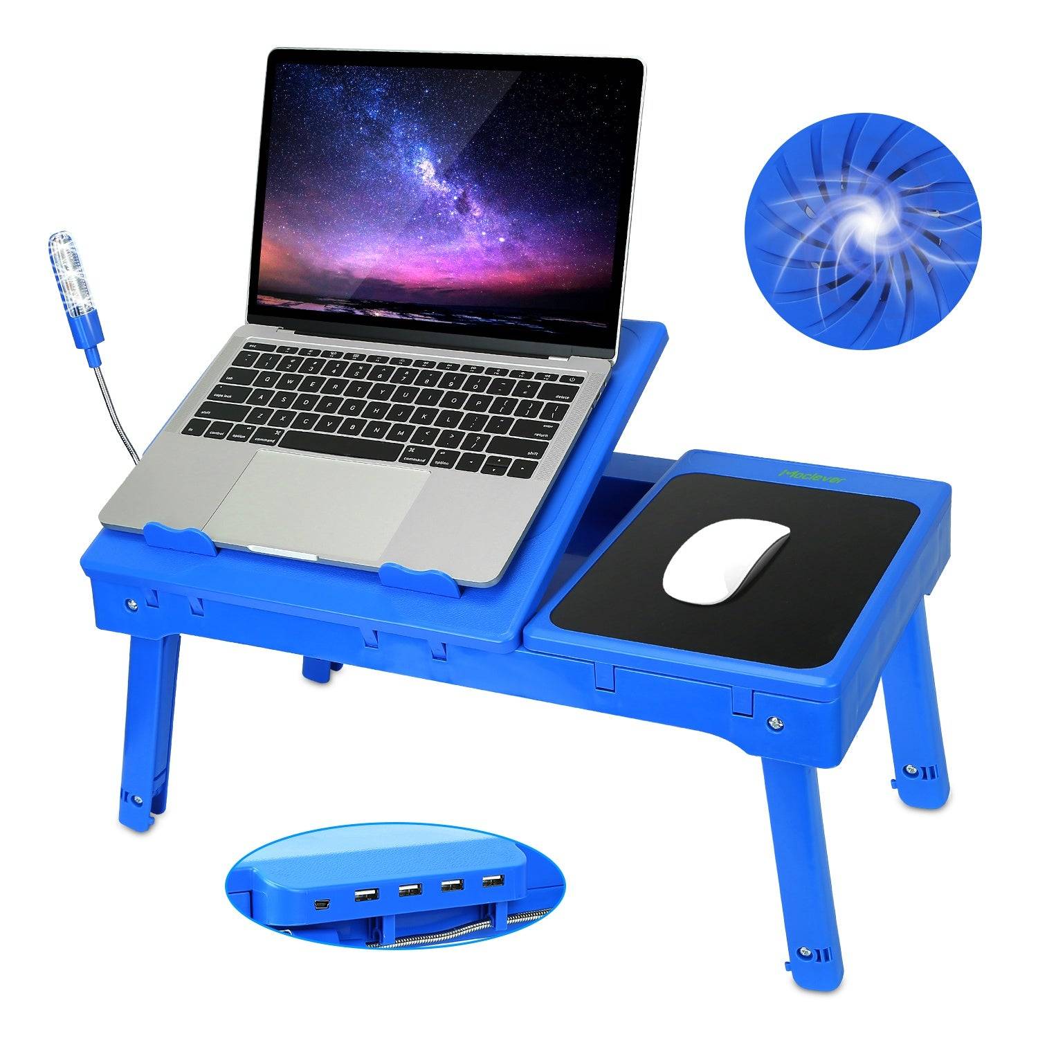 Foldable Laptop Desk with Cooling Fan and USB Ports